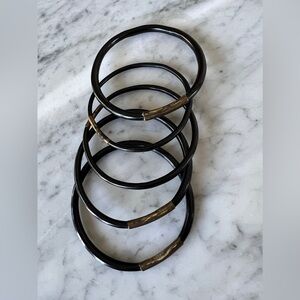 Black coral bracelets with brass band